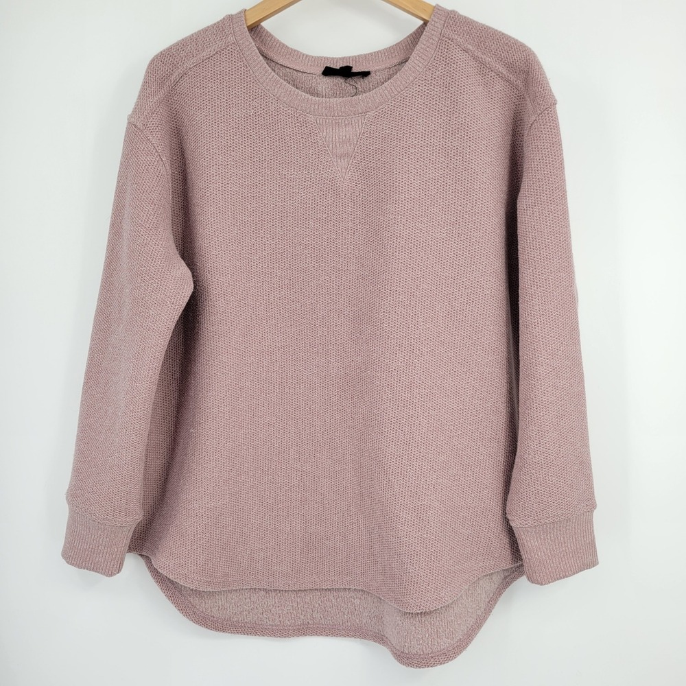 Mauve Pink Waffle Knit Pullover Women XL Cottagecore Soft Girl Cozy Loungewear